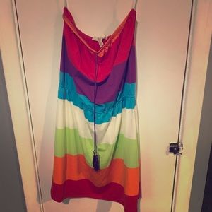 Color block tube top tunic